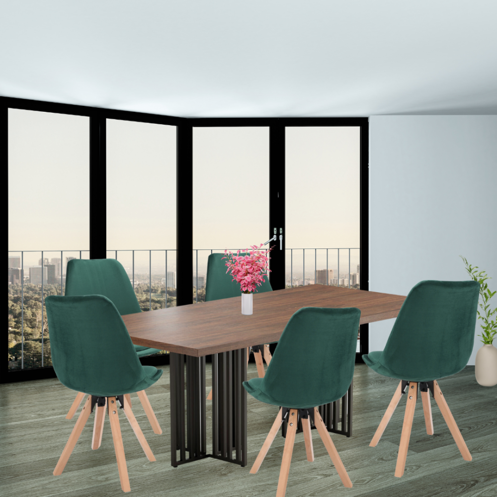 Стілець Saida Jumi у скандинавському стилі з дерев'яними ніжками зелений Київ - фото 10