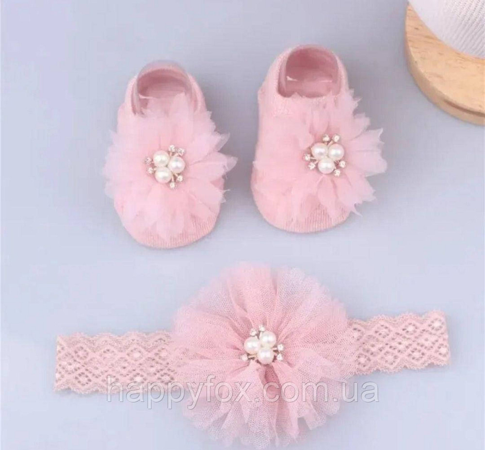 Набір для новонароджених 0-12міс.Пінетки з пов'язкою. Львів - фото 1