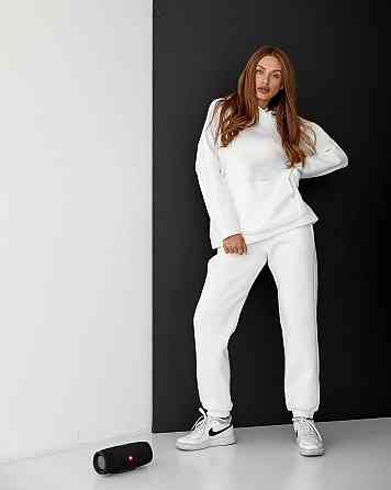 Женский спортивный теплый костюм оверсайз Молочный M Харьков