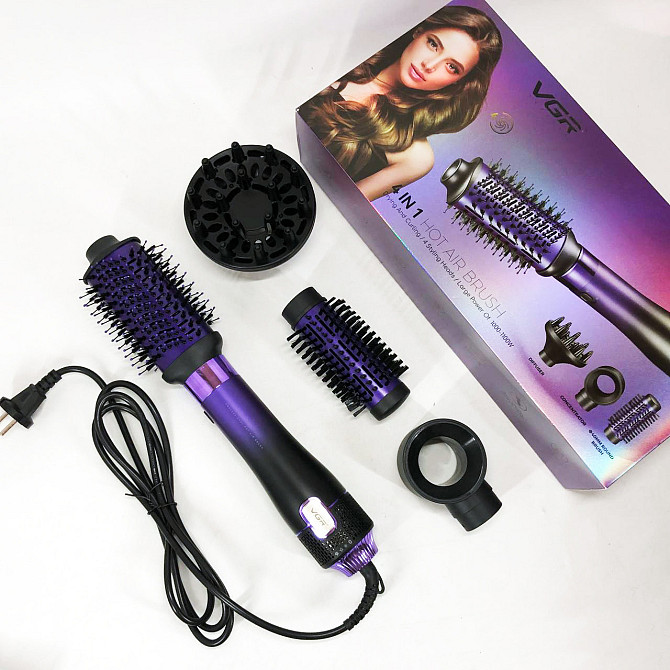 Фен-щетка стайлер VGR V-484 4 в 1. EB-897 Цвет: фиолетовый Киев - изображение 10