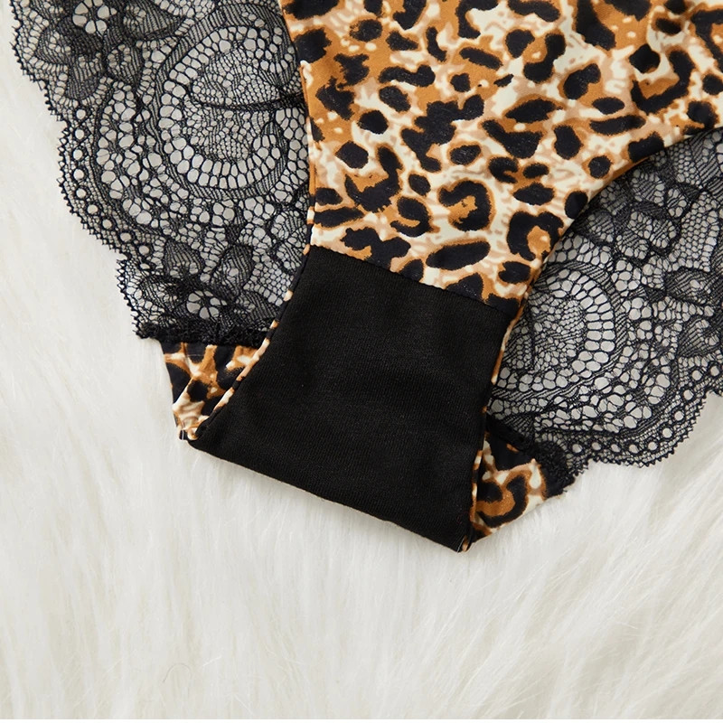 Трусики бесшовные женские с кружевом 3 штуки 42 леопардовый Киев - изображение 2