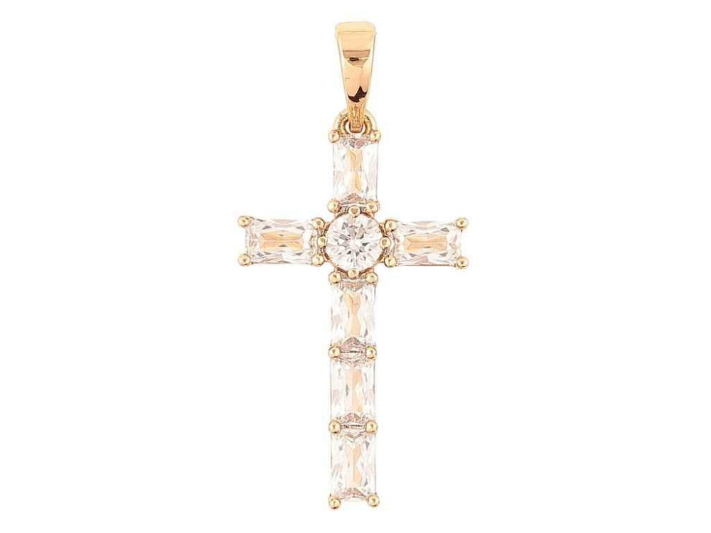Кулон Позолота 18K Крест с цирконием» для цепочки до 6мм (262405) ТМ Xuping Киев - изображение 1