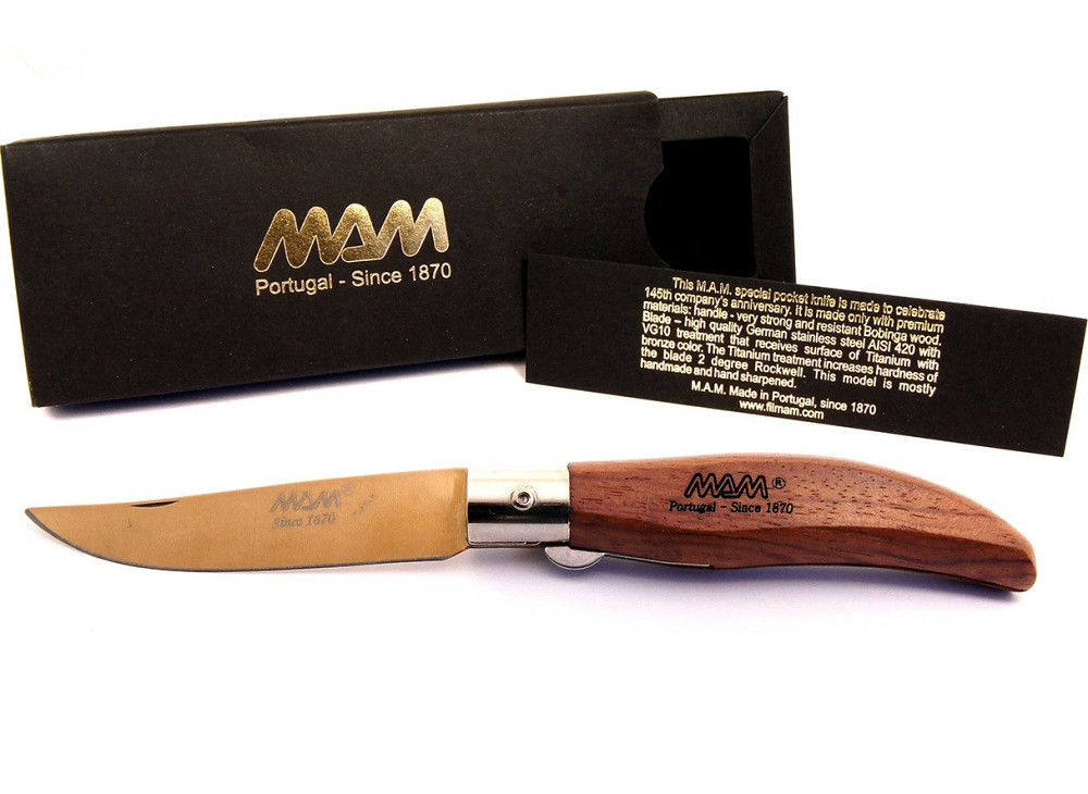 Універсальний Складаний Ніж 9 см MAM "Iberica" Bronze Titanium (2017) Нержавіюча сталь Нововолинськ - фото 5