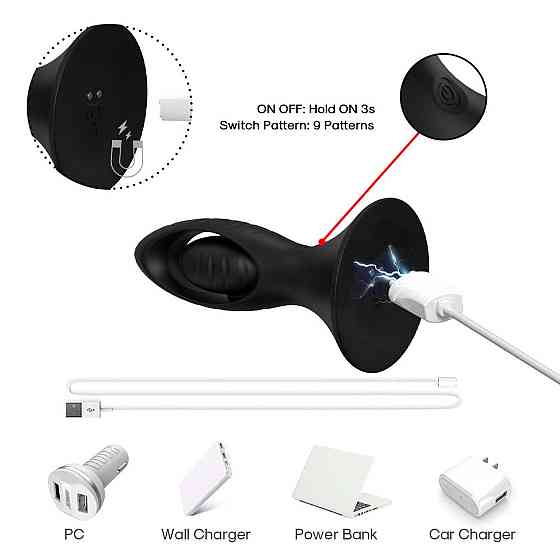 Анальний стимулятор Watchman Black, 9 vibration functions Sex Aura Київ