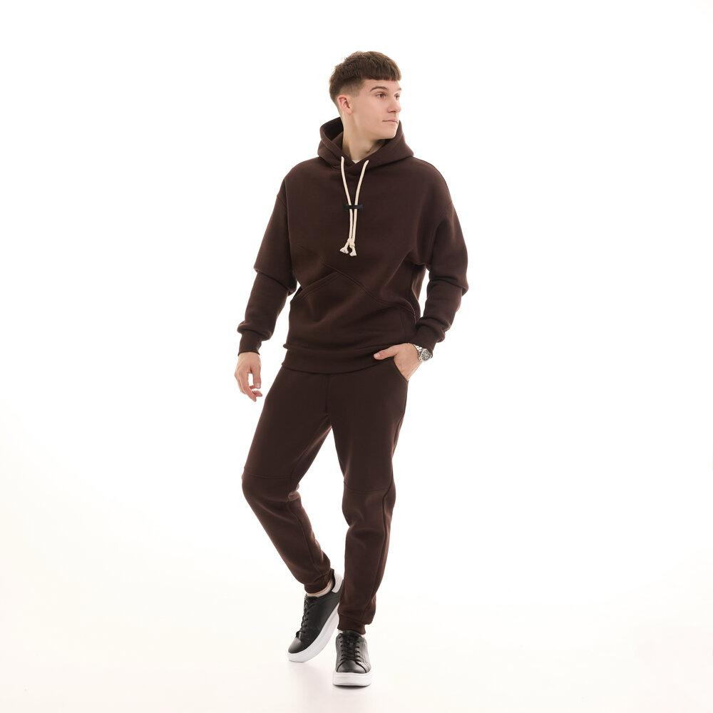 Шоколадний чоловічий спортивний костюм осінь/зима з капюшоном Pobedov Space Київ - фото 1
