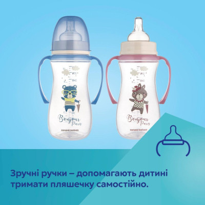 Пляшечка для годування Canpol babies PP Easystart Bonjour Paris антиколікова з широким отвором та ручками 300 мл син (35/241_blu) Вінниця - фото 6