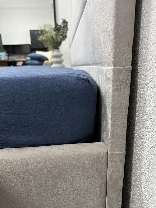 Ecotton Простирадло на резинці Ecotton 90х200 см фланель з бавовни Blue синій Коломия - фото 4