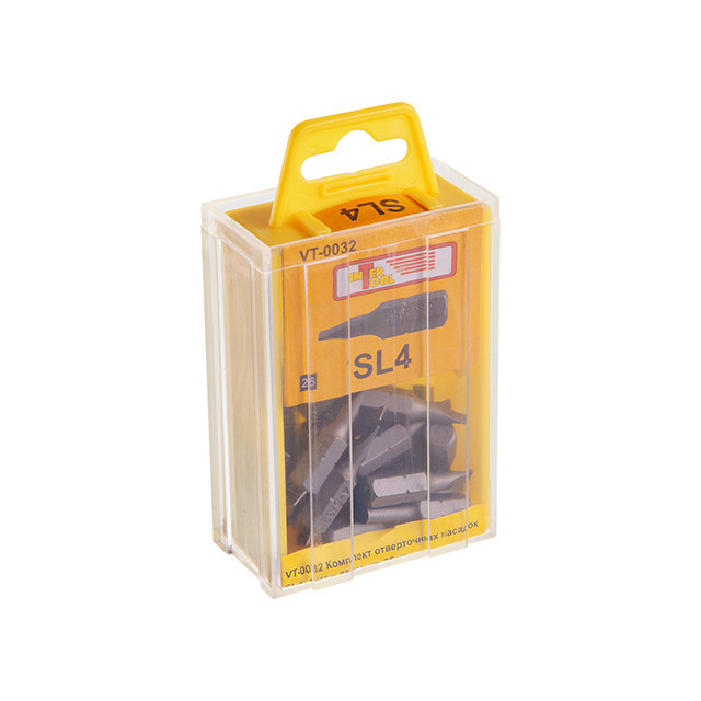 Комплект насадок до викруток SL4, 1/4", 25 мм, уп. 25 шт. INTERTOOL VT-0032 Київ - фото 1