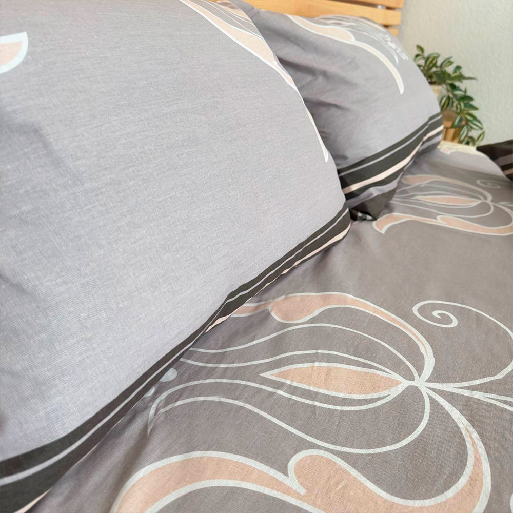 Полуторный комплект постельного белья Цветы 100% хлопок YouStar (Бежевый) Сумы - изображение 5