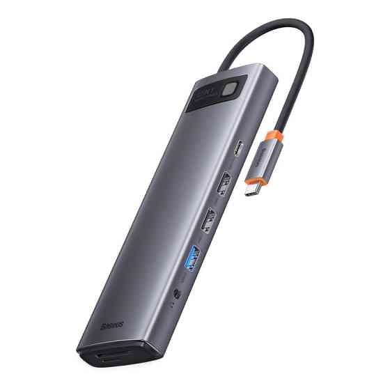 USB-хаб Baseus Metal Gleam Series 12-in-1 Multifunctional Type-C HUB Docking Station Gray Одеса