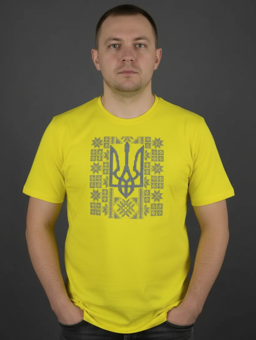 Чоловіча Патріотична вишиванка з великим Тризубцем 5XL Київ - фото 1