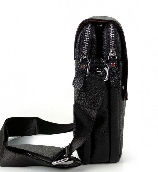 Кожаная мужская сумка 21х24х6, барсетка через плечо мягкая, мессенджер для гаджетов BEXHILL TD-21334A Каменское - изображение 4