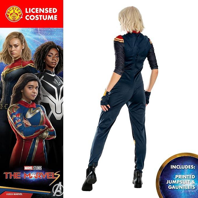 Костюм Капітан Марвел для жінок, комбінезон ліцензійний Captain Marvel супергероя з емблемою, рукавичками для Хелловіну, косплею Київ - фото 2