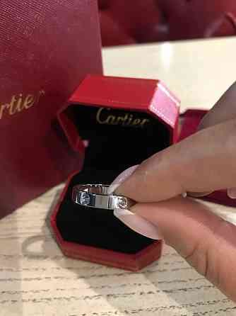 Cartier кільце LOVE тонке під срібло/карт'я кільце тонке в білому золоті Одеса