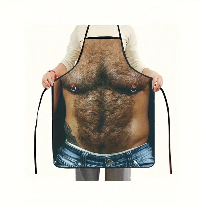 Фартук мужской кухонный с прикольным принтом волосатого торса Киев - изображение 8