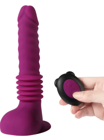 Вибратор на присоске Isaiah Thrusting Dildo фиолетовый 10 режимов вибрации Sex Aura Киев
