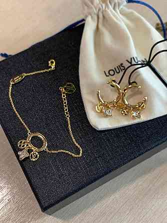 Луї Віттон сережки / Louis Vuitton сережки позолота Одеса