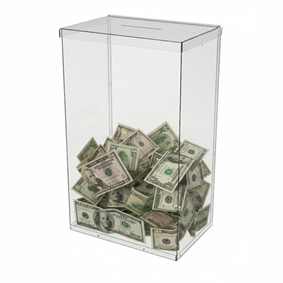 Ящик EKOSTAR без замка для пожертвований и сбора денег 300x200x500. Объем 30 литров Киев