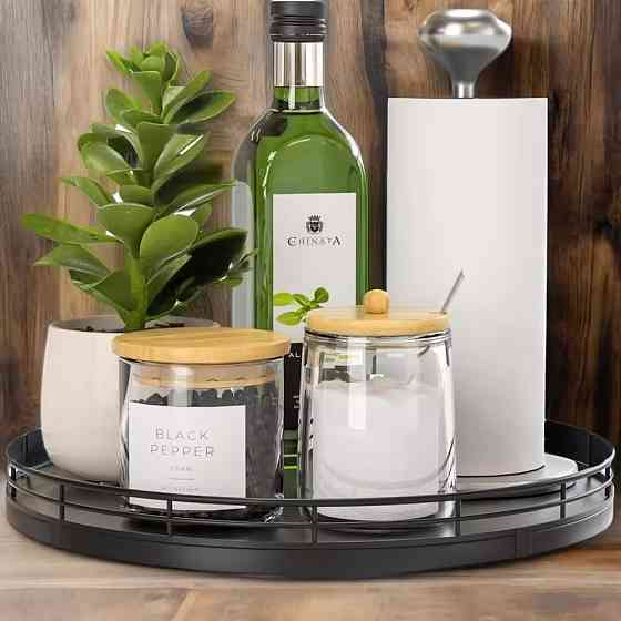 Поднос-столик для кухонных или ванных пренадлежностей, деревяный,10- дюймов, черный Каменец-Подольский