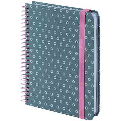 Блокнот Axent на спіралі В6 120 аркушів, клітинка, тверда обкладинка, сірий (8461-2-A) Вінниця