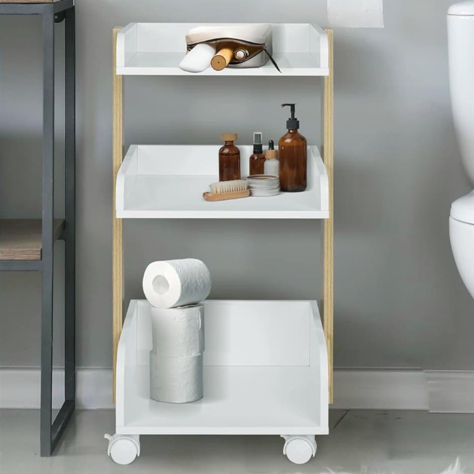 Етажерка для ванної на коліщатах "Окулурі" бланже-зефир Миколаїв - фото 1