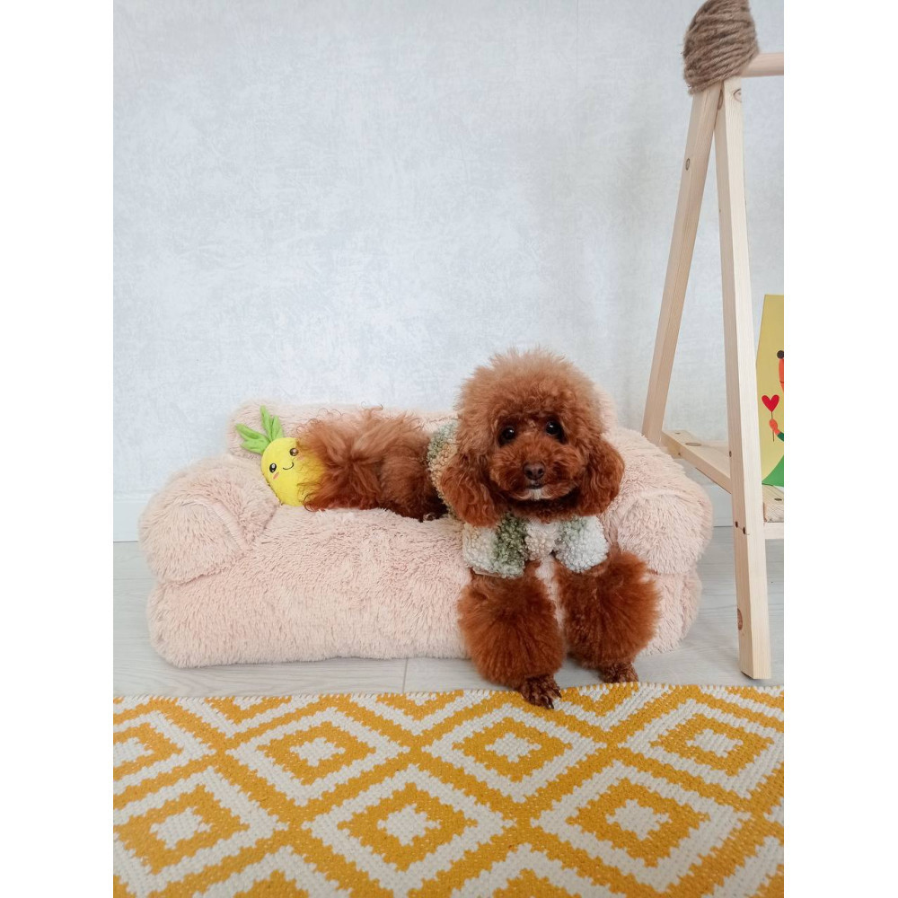 Меховой диван лежак для собак и кошек спальное место для животных съемны Incor бежевый 10079 Киев - изображение 10