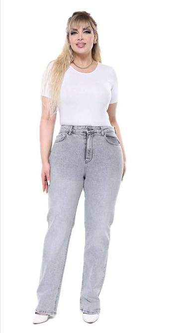 Женские классические джинсы батал со стандартной посадкой 44 Одесса - изображение 1