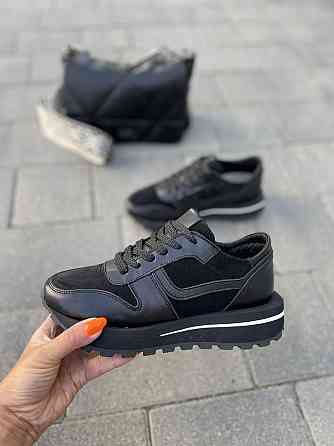 Molly Кроссовки женские MOLLY черные натуральная кожа+замша весна-осень 37р.38р.39р. (5237) Коломия