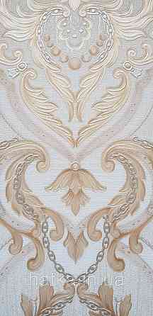 Шпалери вінілові на флізеліні AdaWall Seyyah 1.06х10 вензелю завитки великі структурні золотом на бежевому Київ