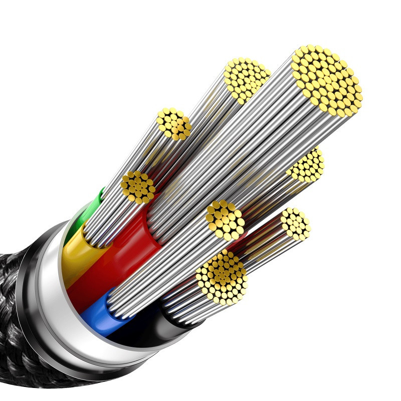 Кабель Baseus Tungsten Gold Fast Charging Data Cable Type-C to Type-C 240W 3m Black Одеса - фото 7