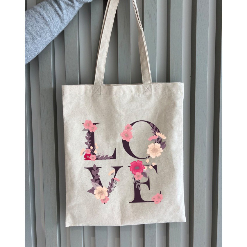 Екошопер Bookopt ВК4072 LOVE (квіти), бежевий Киев - изображение 6