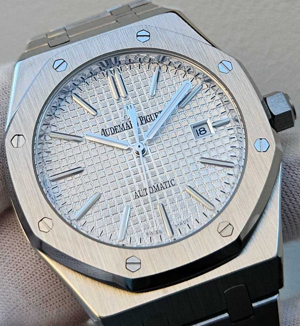 Швейцарський годинник Audemars Piguet Royal Oak Silver White. Харків - фото 8
