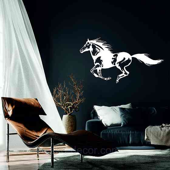 Декоративное настенное Панно «Лошадь», Декор на стену 90*48 см, Белый Киев