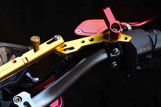 Перемичка керма регульована по довжині з отворами під мото аксесуари 315 - 380 мм, ЧЕРВОНИЙ тип 2 Киев