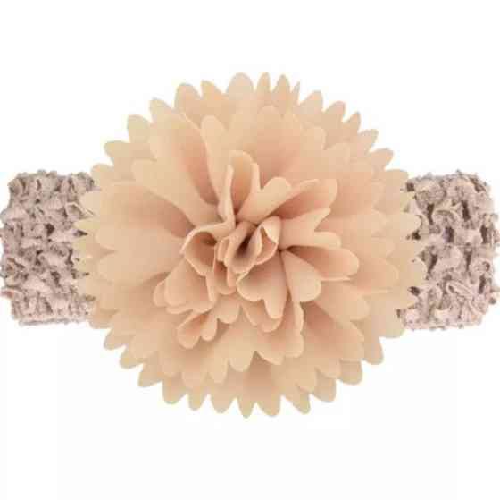Повязка для девочки на голову с цветком 30-50 см кофейный Киев