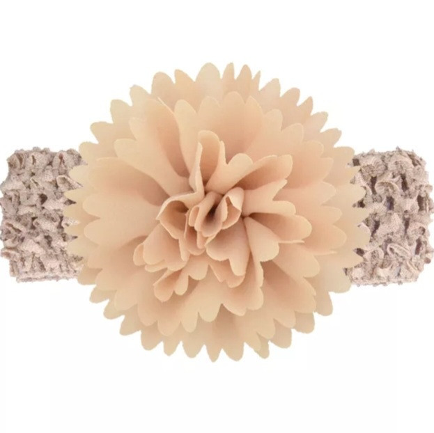 Повязка для девочки на голову с цветком 30-50 см кофейный Киев - изображение 1