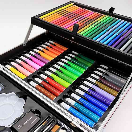 Набор для рисования 145 предметов, в чемодане / Большой набор для творчества для девочки Киев