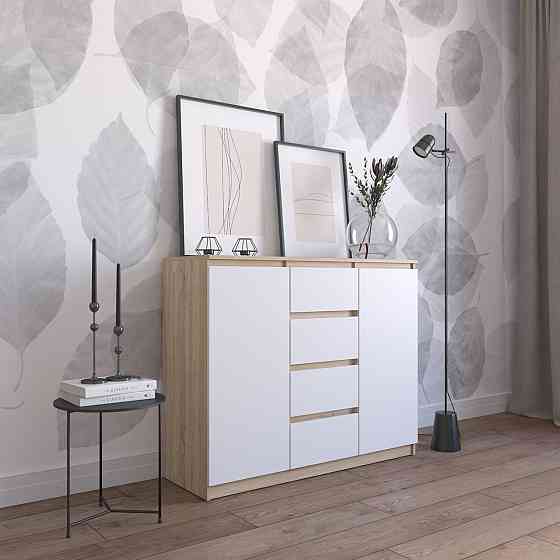 Комод VAYS R-11, 4 шухляди та 2 відділення з полицями, без ручок, ЛДСП, 120×40×98 см - для спальні, вітальні, передпокою Львів