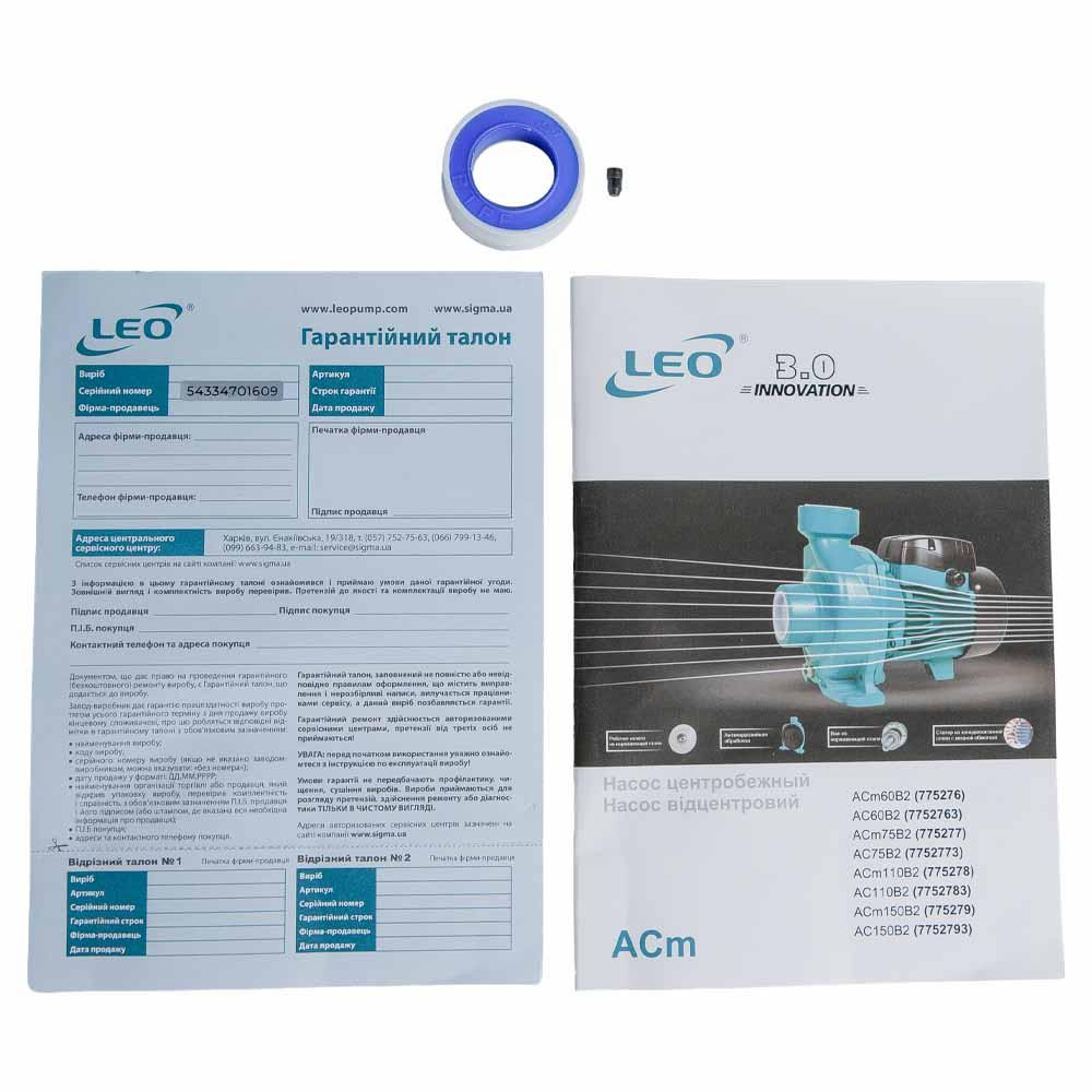 Насос відцентровий 380В 1.5кВт Hmax 22м Qmax 500л/хв 2" LEO AC150B2 (7752793) Рівне - фото 5