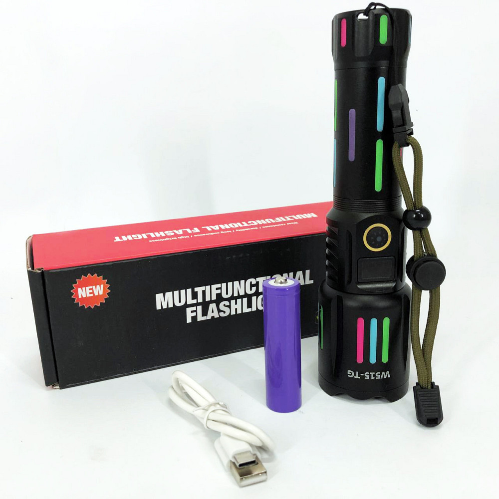 Сильний ліхтарик, Ручний ліхтар з двома режимами роботи, Багатофункціональний тактичний ліхтар JU-35 Львів - фото 1