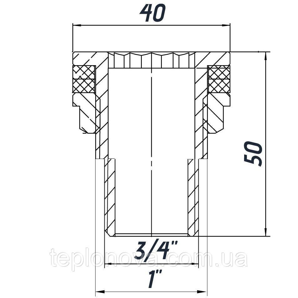 Врезка в бак 3/4″Н никелированное усиленное NO304R OPTIMUM Черновцы - изображение 4