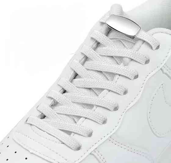 Шнурки еластичні без зав'язок з цільною застібкою Білий Сміла