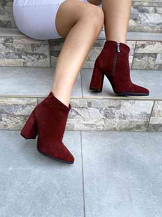 Nivelle Жіночі черевики NIVELLE бордові натуральна замша каблук 9.5см висота 10см 37р. (3023) Коломия