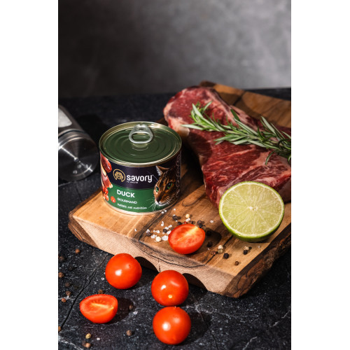 Корм вологий Savory Cat Can Adult Duck консерви для вибагливих котів з качкою 200 г Київ - фото 6