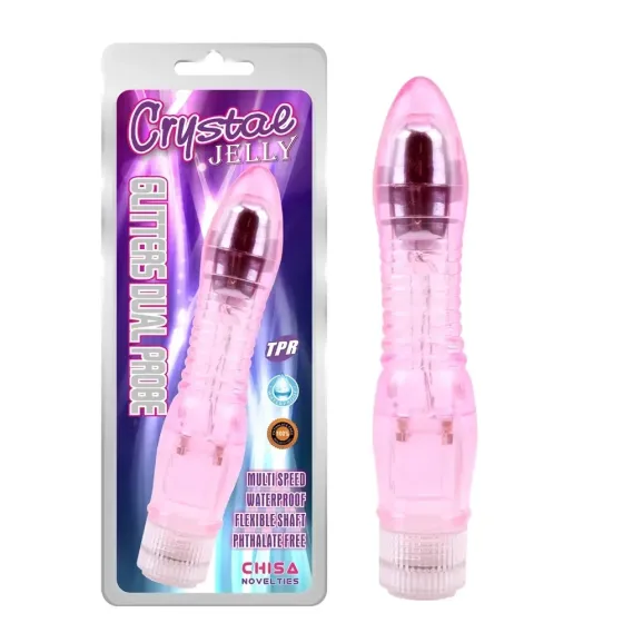 Вибратор прозрачный Chisa Crystal Jellie на батарейках, розовый Sex Aura Киев