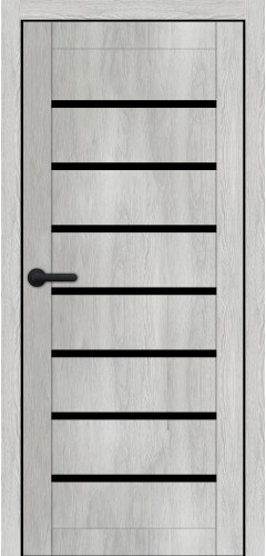 Двері міжкімнатні Порталіно PL-02 санома сіра чорне скло Київ - фото 1