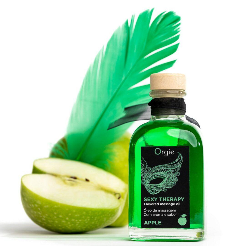Набір для масажу Orgie – Sexy Therapy Apple (100 мл), їстівна розігрівальна олія + пір’їнка Sex Aura Київ - фото 4