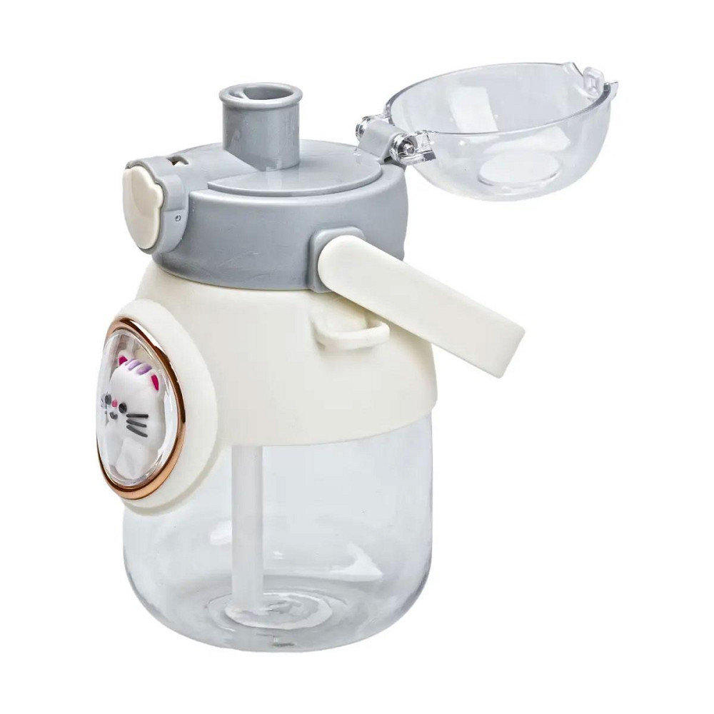 Детская бутылка для воды с трубочкой и ручкой, 820 мл, серый Киев - изображение 3