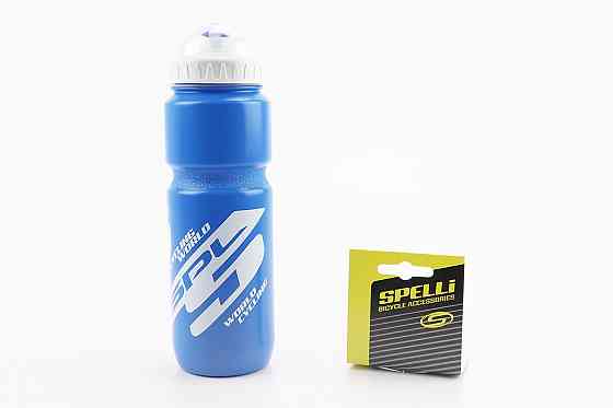Фляга пластикова 800мл, з захисною кришкою, синьо-біла SWB-528-L Киев