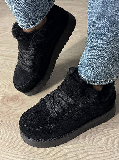 Ботинки женские Hengji 278-1 натуральная замша в стиле угги утепленные короткие черные, 40, 25 см Киев - изображение 11